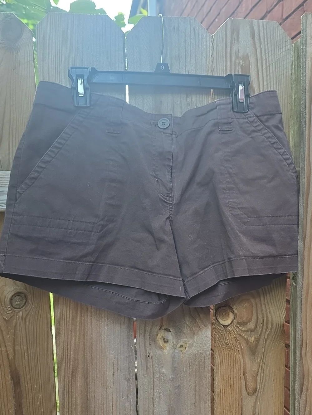 Women's Brown Cotton Blend Casual Shorts